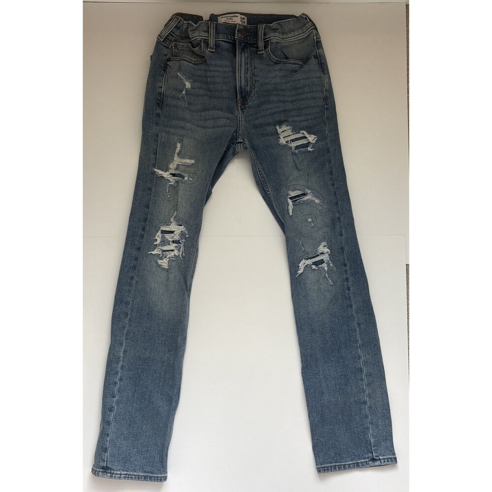 Abercrombie Kids Girls Teen Skinny Distressed Jeans Medium Wash Slim 15/16 Denim